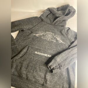 Radiohead - Bearhead Crest  Grey Pullover Hoodie Large